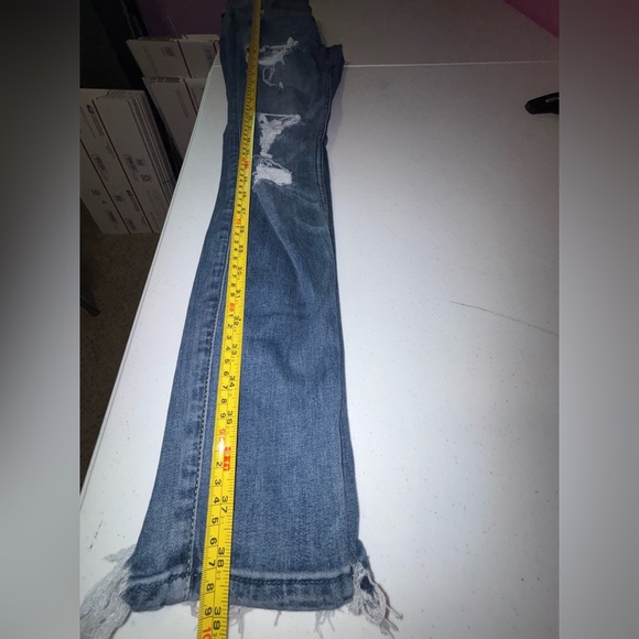 Hollister Women's Ripped Skinny Jeans - Blue - Picture 11 of 11